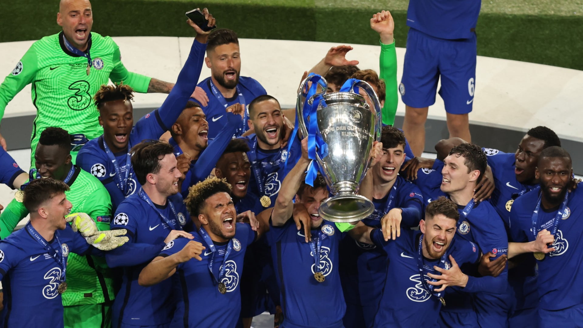 Lifting the trophy
